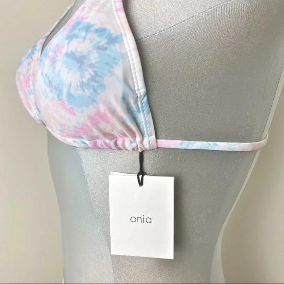 ONIA Bikini triangle top & bottom Set Size Small S pastel tones strappy back - Picture 3 of 7
